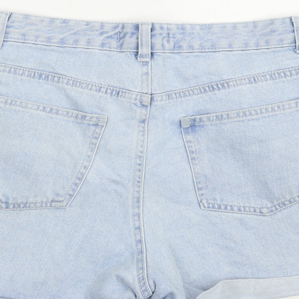 Denim Co. Womens Blue  Cotton Mom Shorts Size 10 L3 in Regular Button