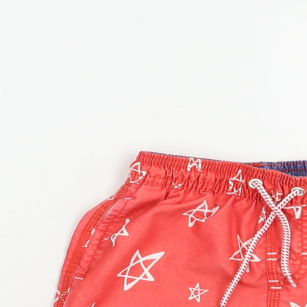 NEXT Boys Red Geometric  Bermuda Shorts Size 2-3 Years  Regular Drawstring - Star Print