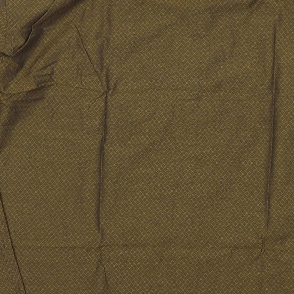 Savile Mens Brown Geometric Polyester  Dress Shirt Size 17.5 Collared Button