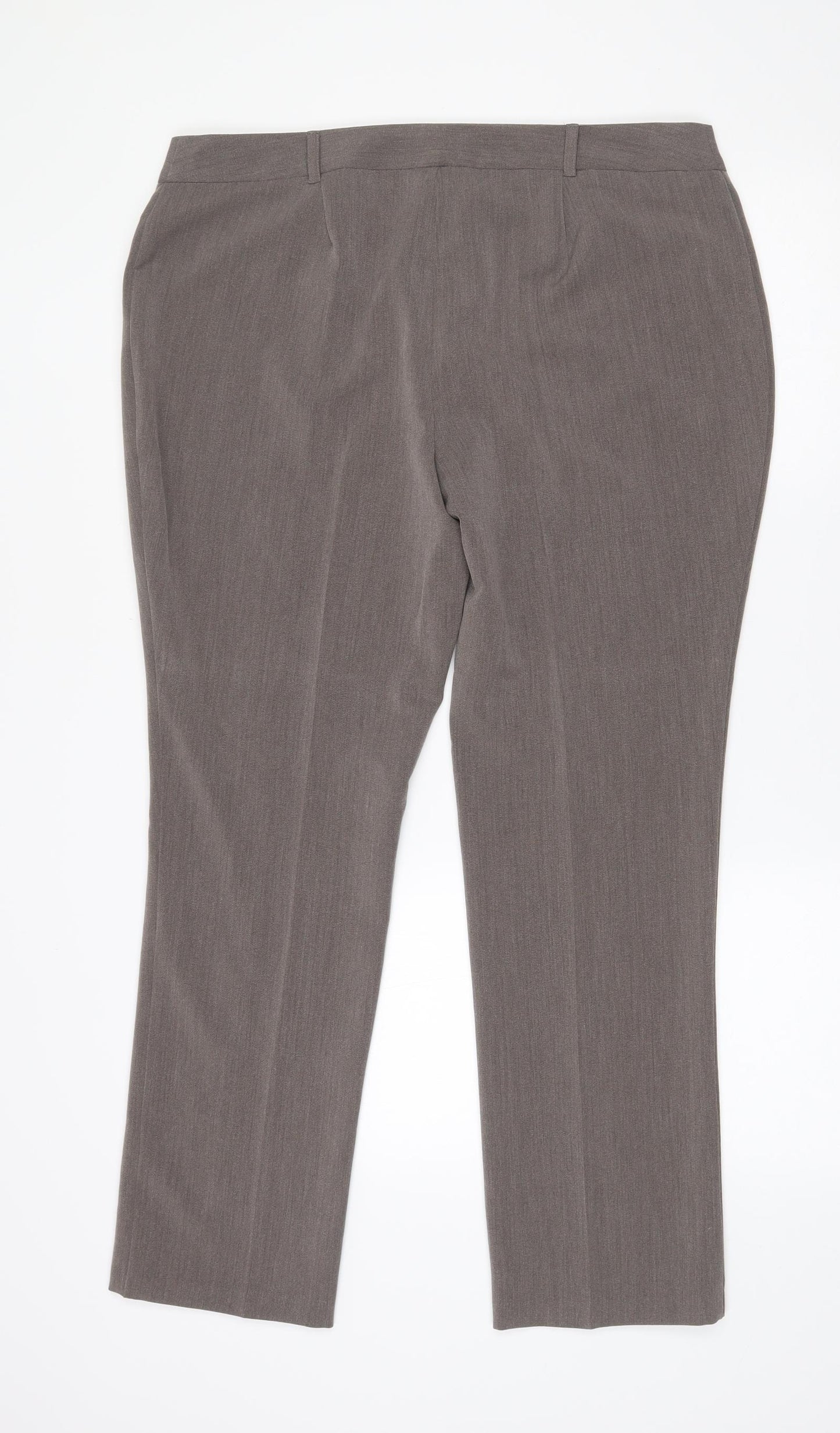Papaya Womens Grey  Polyester Trousers  Size 16 L29 in Slim