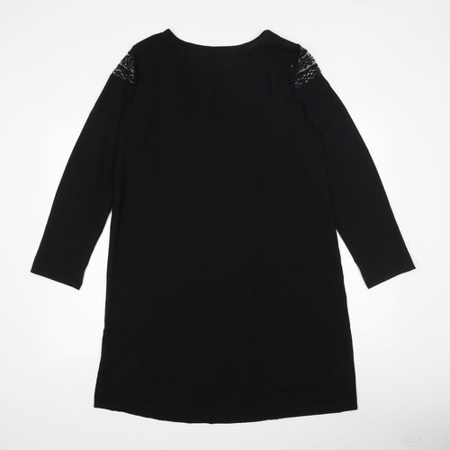 Emery Rose Womens Black  Polyester A-Line  Size M  Round Neck