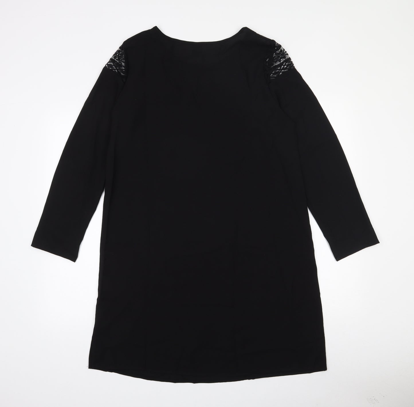 Emery Rose Womens Black  Polyester A-Line  Size M  Round Neck