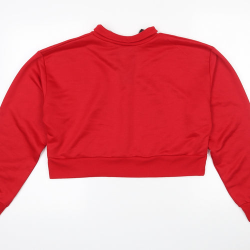 Boohoo Womens Red  Polyester Pullover Sweatshirt Size 10