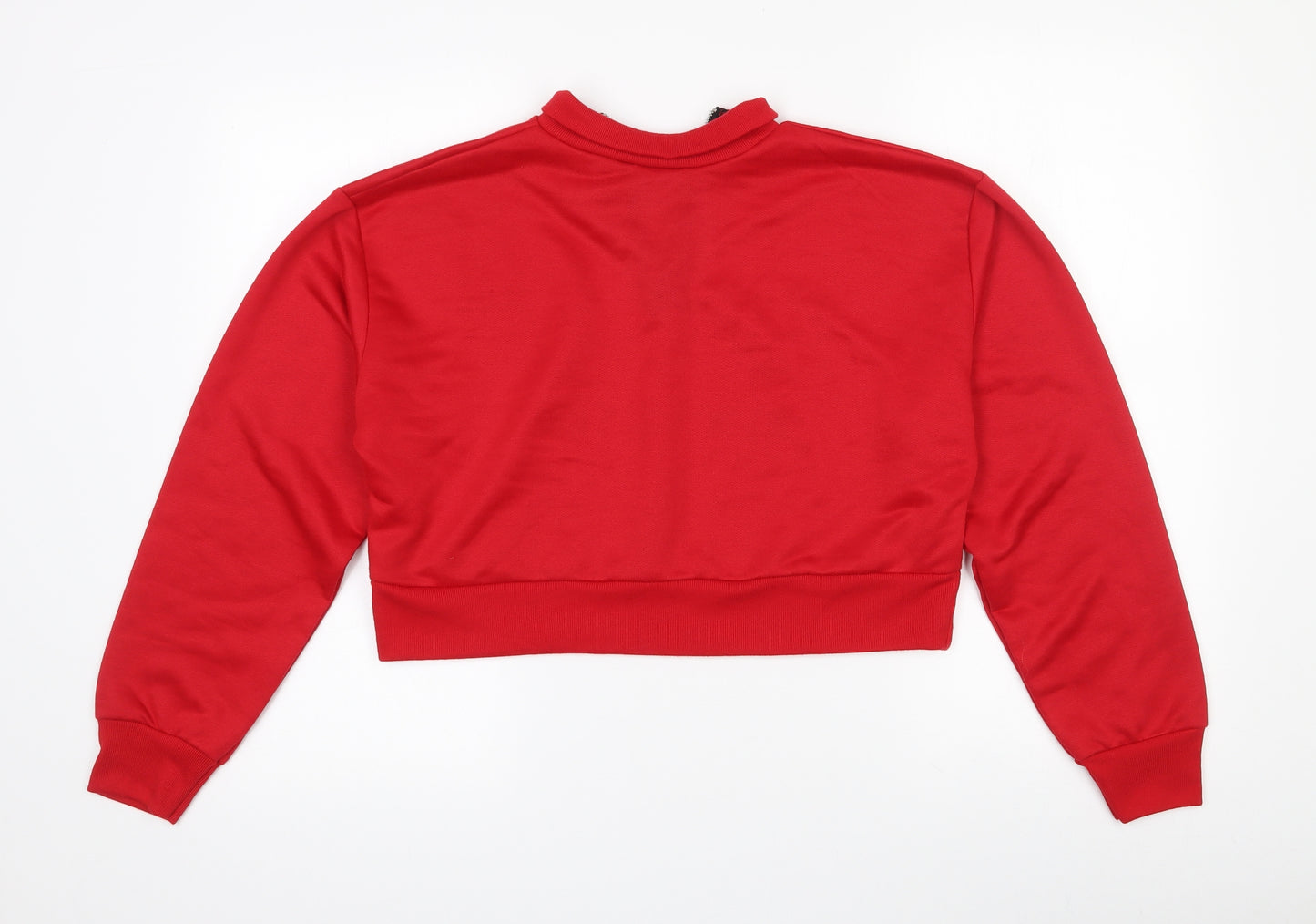 Boohoo Womens Red  Polyester Pullover Sweatshirt Size 10