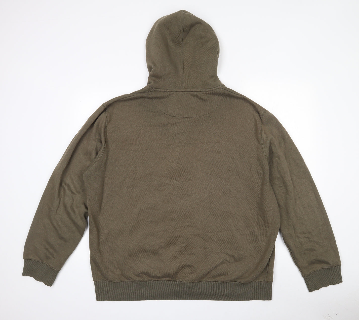 French Connection Mens Green  Cotton Full Zip Hoodie Size 2XL