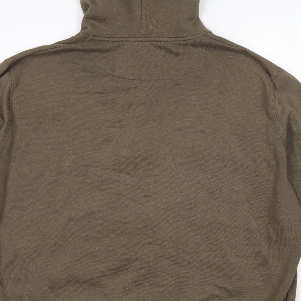 French Connection Mens Green  Cotton Full Zip Hoodie Size 2XL