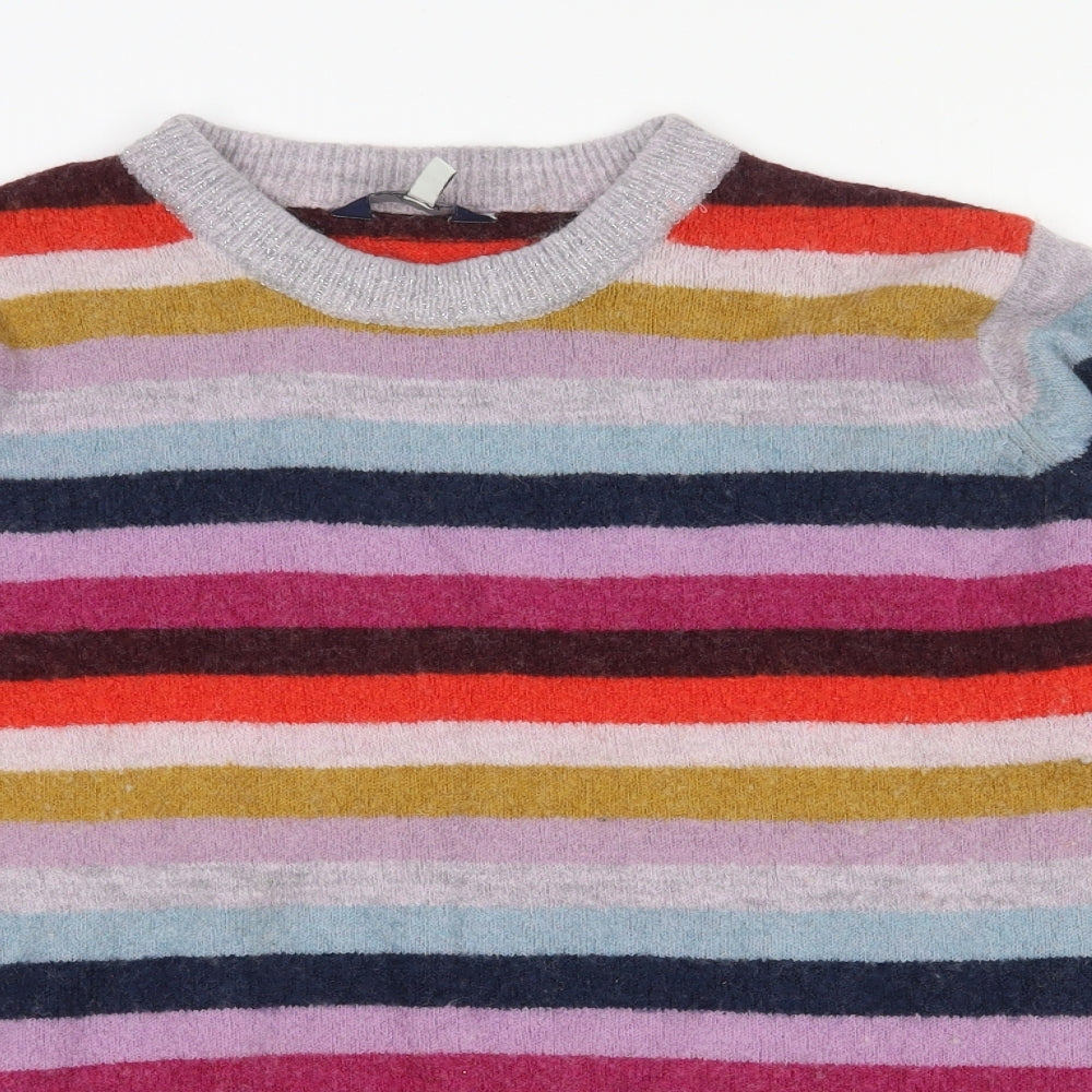 Joules Womens Multicoloured Crew Neck Striped Polyamide Pullover Jumper Size 16