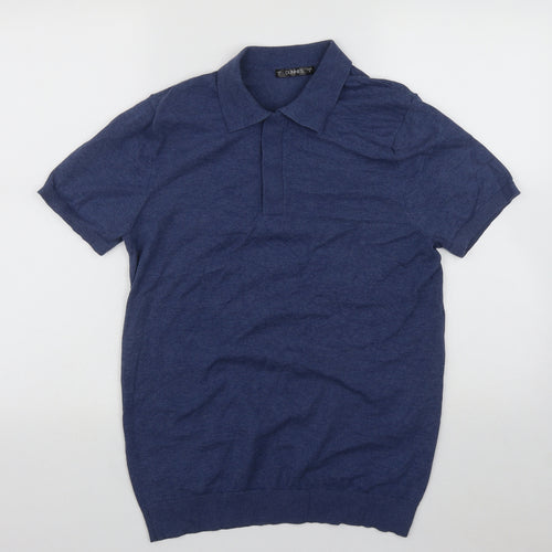 Dunnes Mens Blue Collared  Cotton Pullover Jumper Size S