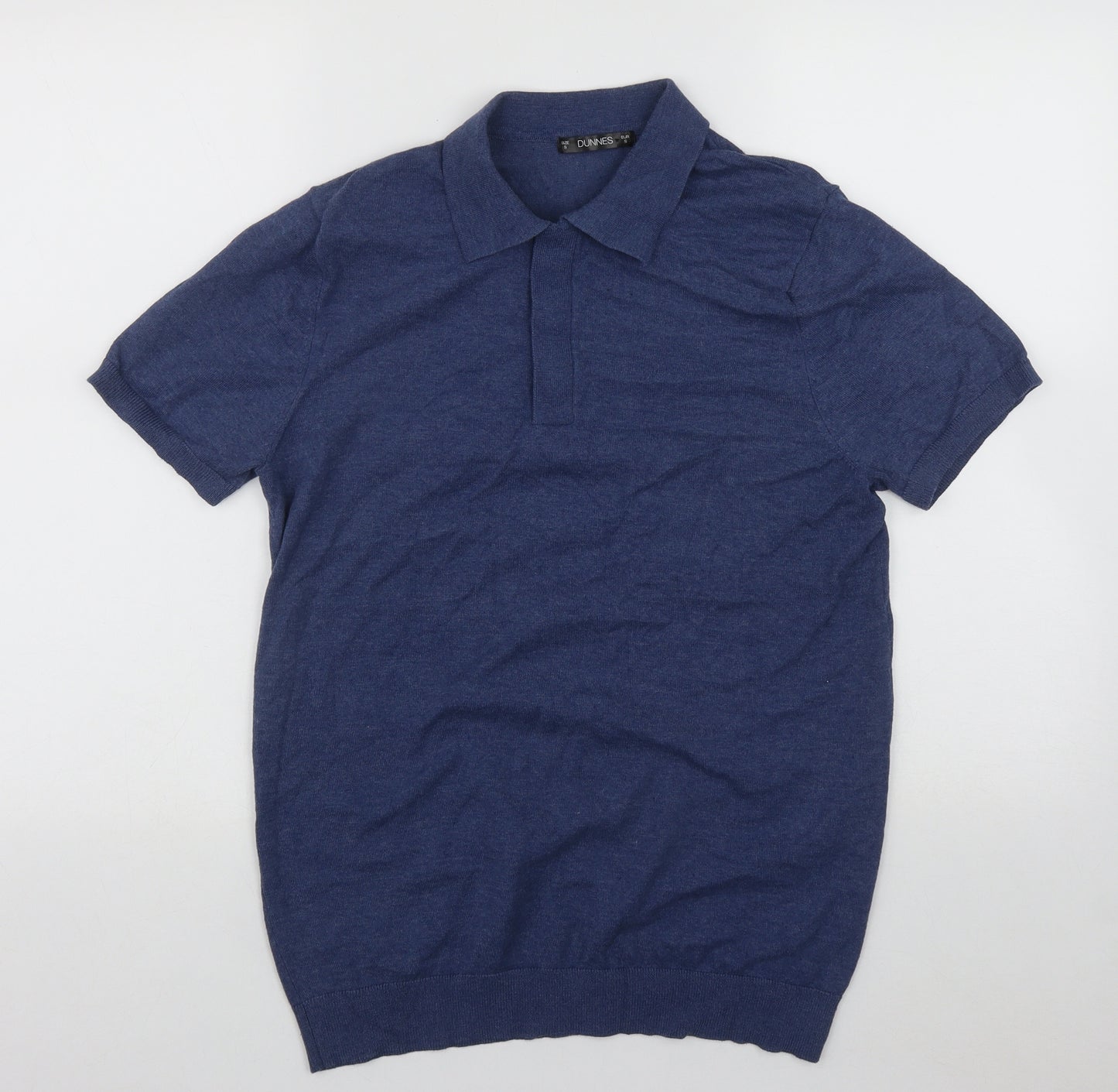 Dunnes Mens Blue Collared  Cotton Pullover Jumper Size S