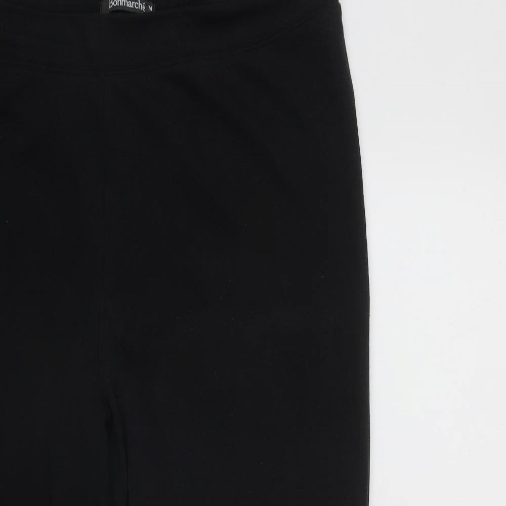 Bonmarche Womens Black  Polyester Jogger Trousers Size M L22 in Regular