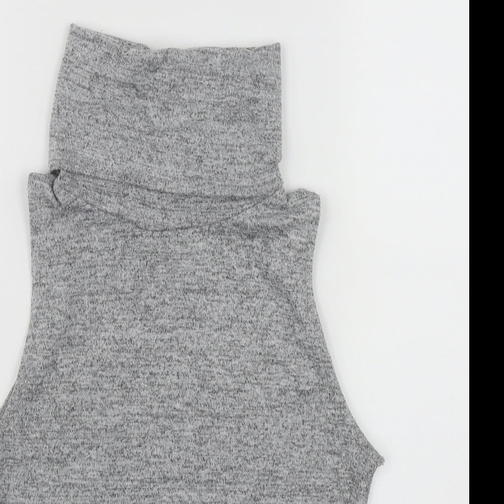 New Look Womens Grey Roll Neck  Polyester Pullover Jumper Size 10