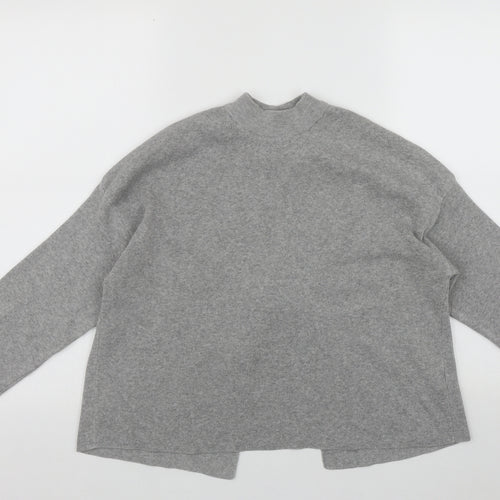 Bershka Womens Grey High Neck  Polyester Pullover Jumper Size XS