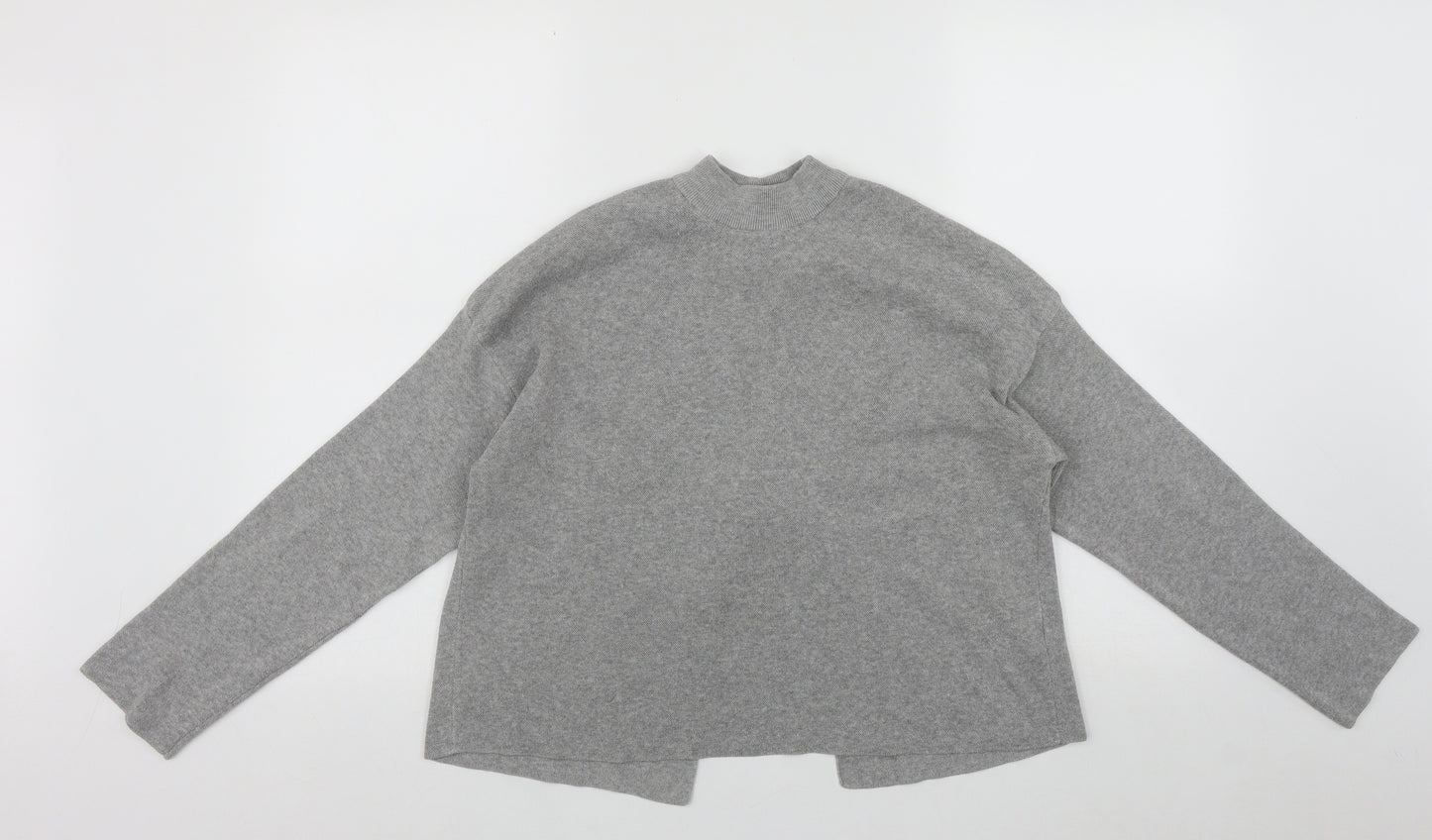 Bershka Womens Grey High Neck  Polyester Pullover Jumper Size XS