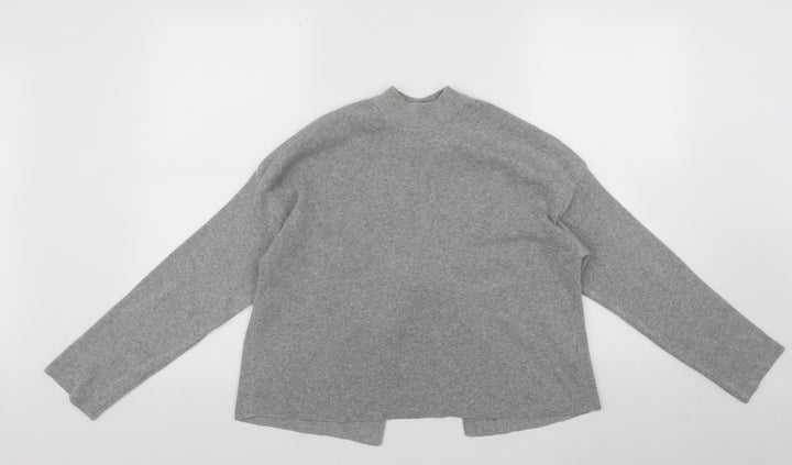 Bershka Womens Grey High Neck Polyester Pullover Jumper Size XS