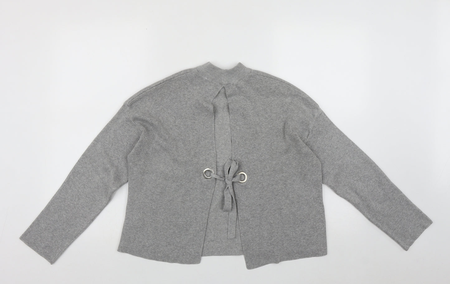 Bershka Womens Grey High Neck  Polyester Pullover Jumper Size XS