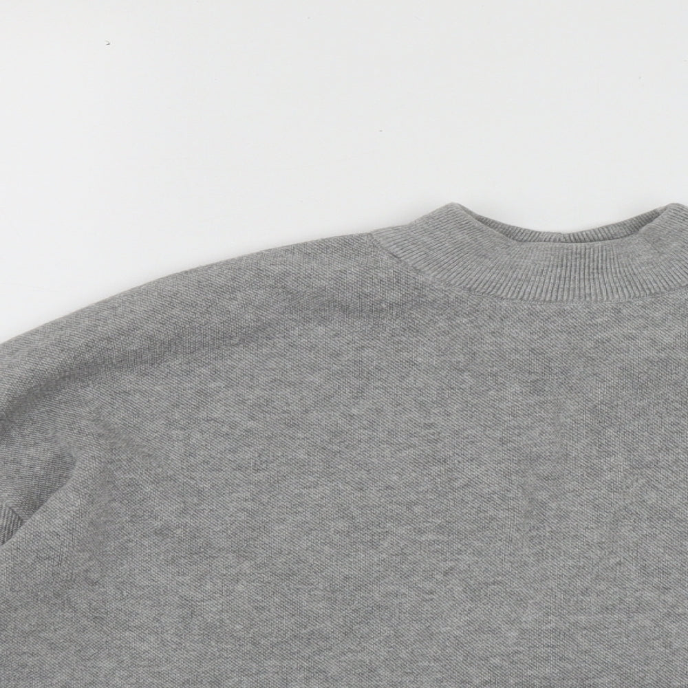 Bershka Womens Grey High Neck  Polyester Pullover Jumper Size XS