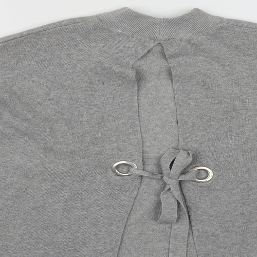 Bershka Womens Grey High Neck  Polyester Pullover Jumper Size XS