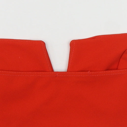 Misspap Womens Orange  Polyester Cropped Blouse Size 10 V-Neck - Tube Top