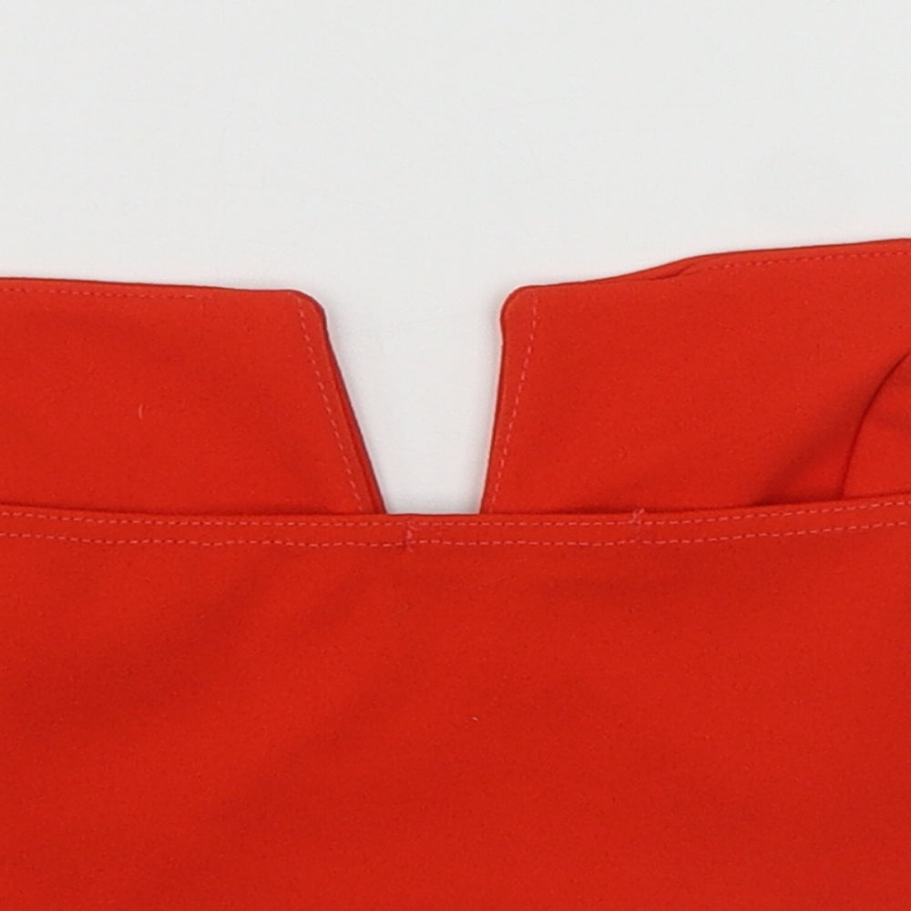 Misspap Womens Orange  Polyester Cropped Blouse Size 10 V-Neck - Tube Top