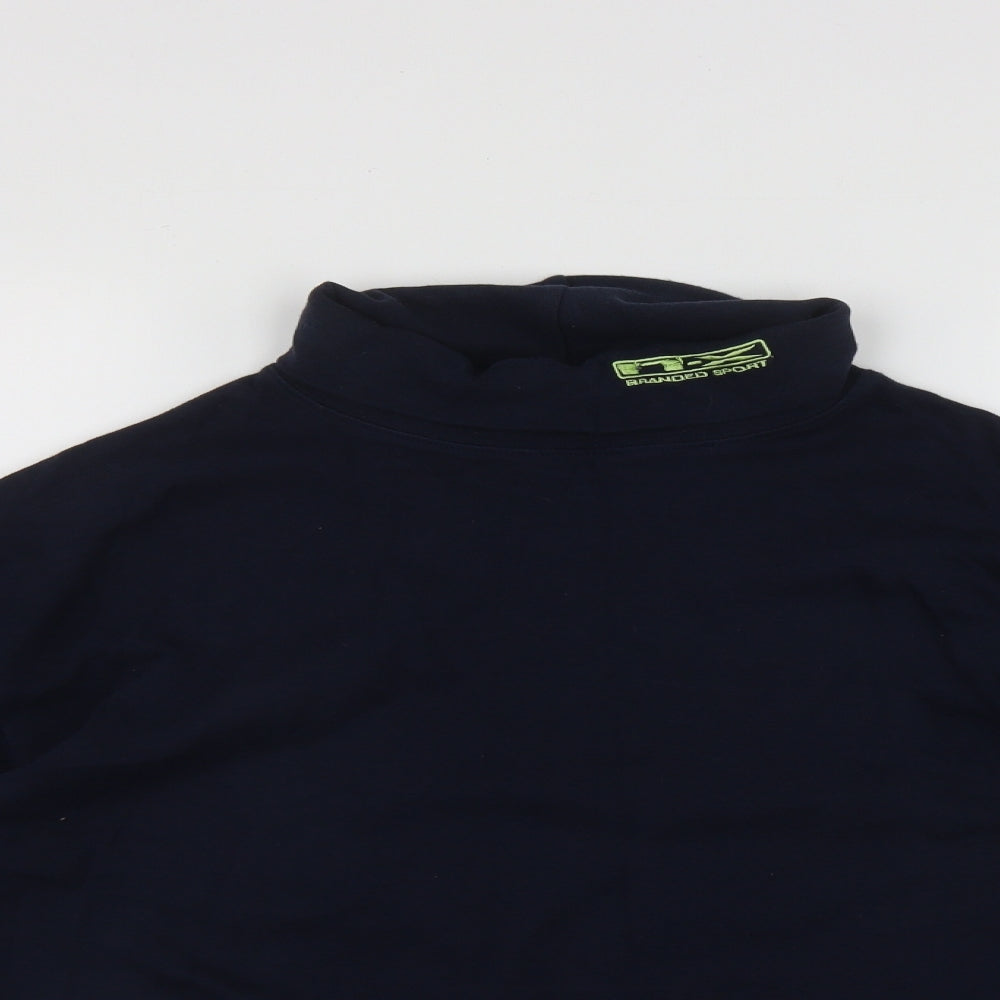 N-X Mens Blue  Cotton Henley Sweatshirt Size M