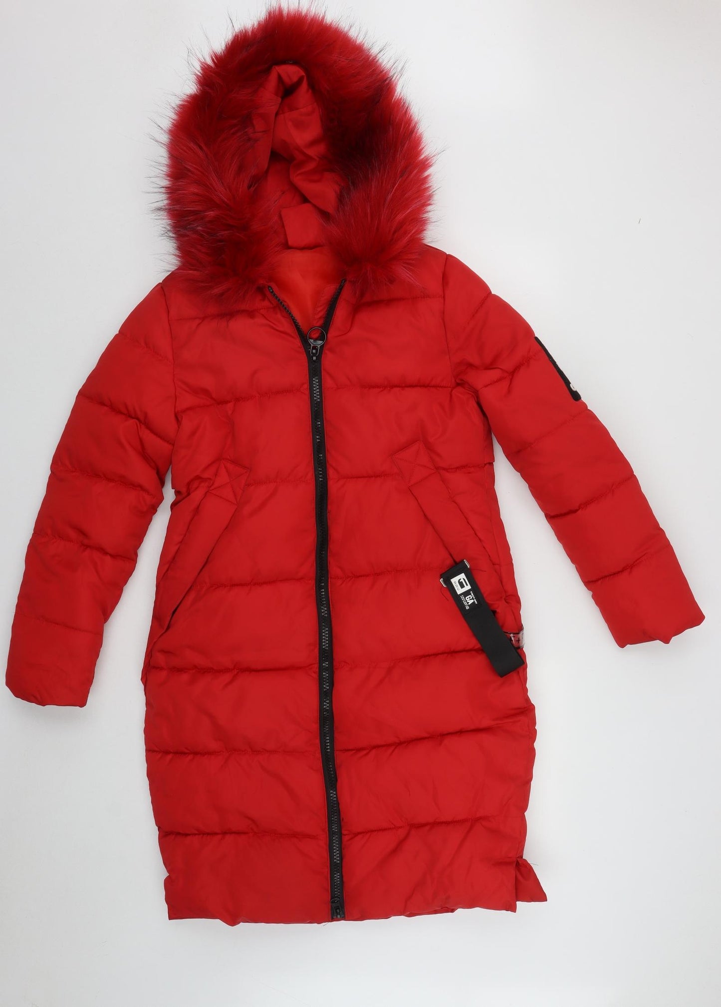 M.S.K.Z.X Womens Red   Parka Coat Size L  Zip