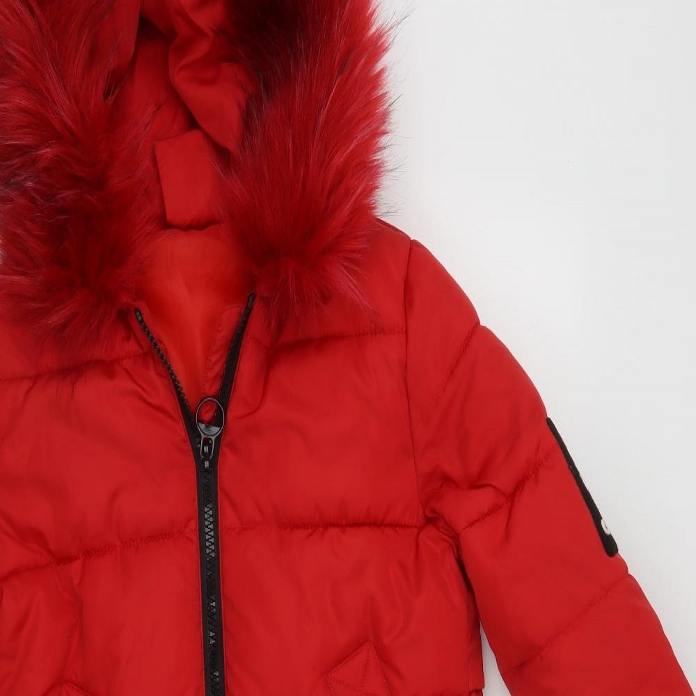 M.S.K.Z.X Womens Red   Parka Coat Size L  Zip