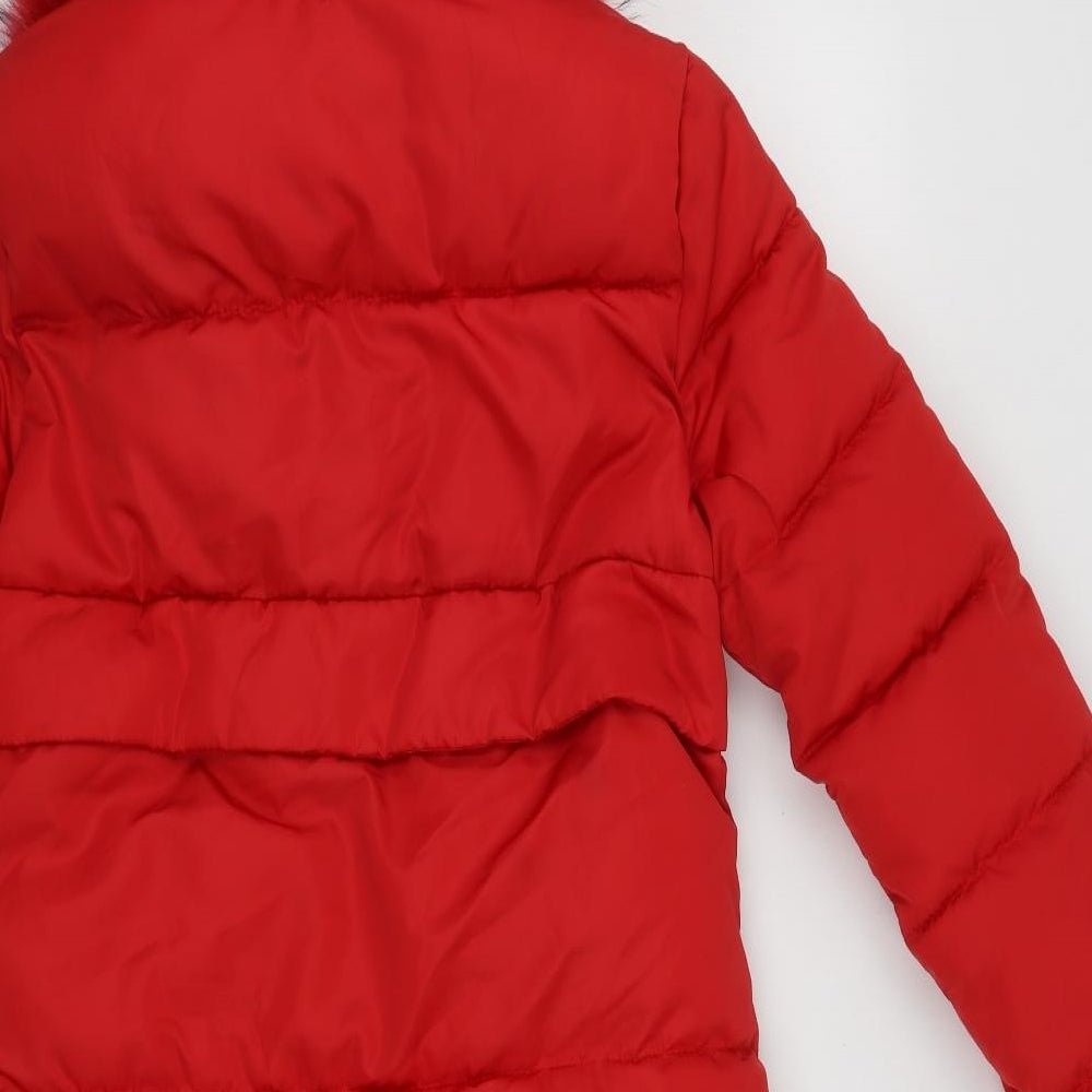 M.S.K.Z.X Womens Red   Parka Coat Size L  Zip