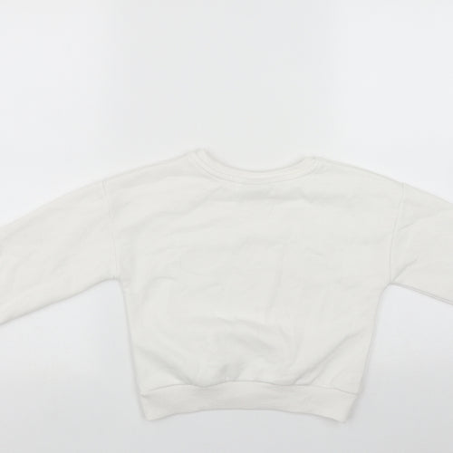 Matalan Girls White  Polyester Pullover Sweatshirt Size 8 Years