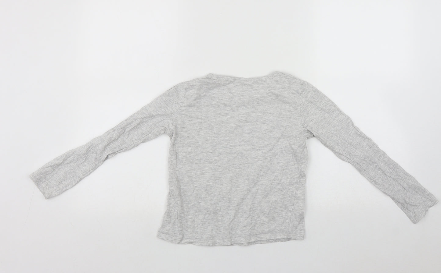 Primark Girls Grey  Cotton Basic Casual Size 9-10 Years Round Neck