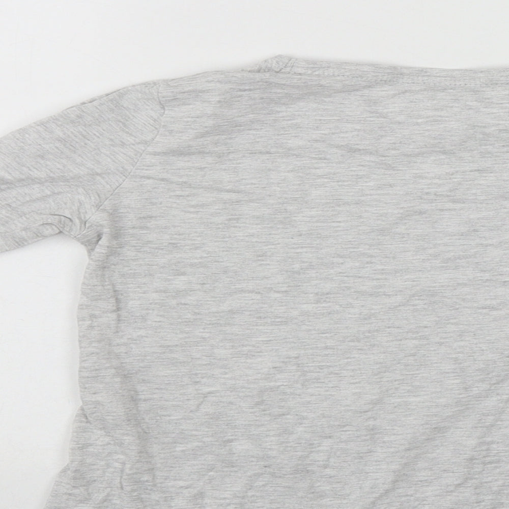 Primark Girls Grey  Cotton Basic Casual Size 9-10 Years Round Neck