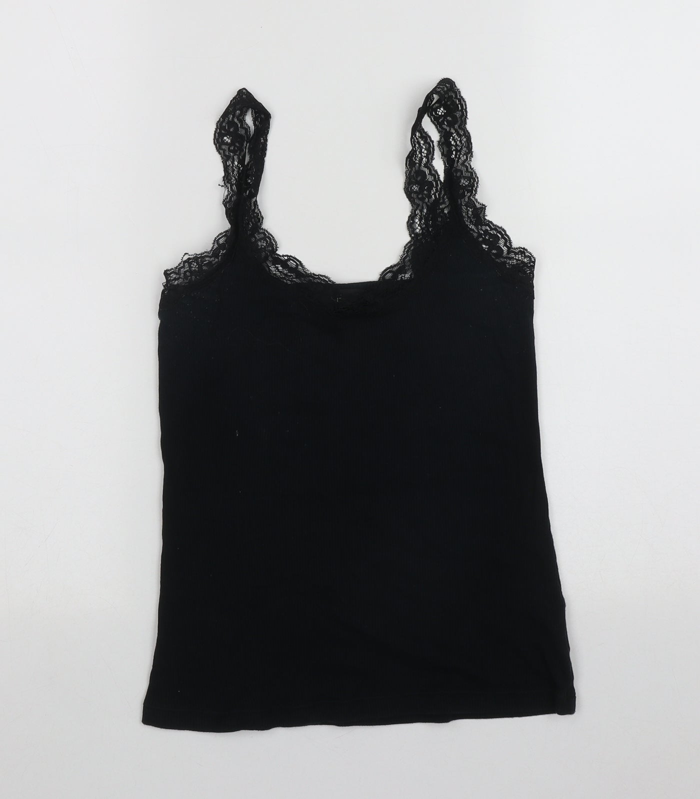 F&F Womens Black  Cotton Basic Tank Size 10 Round Neck