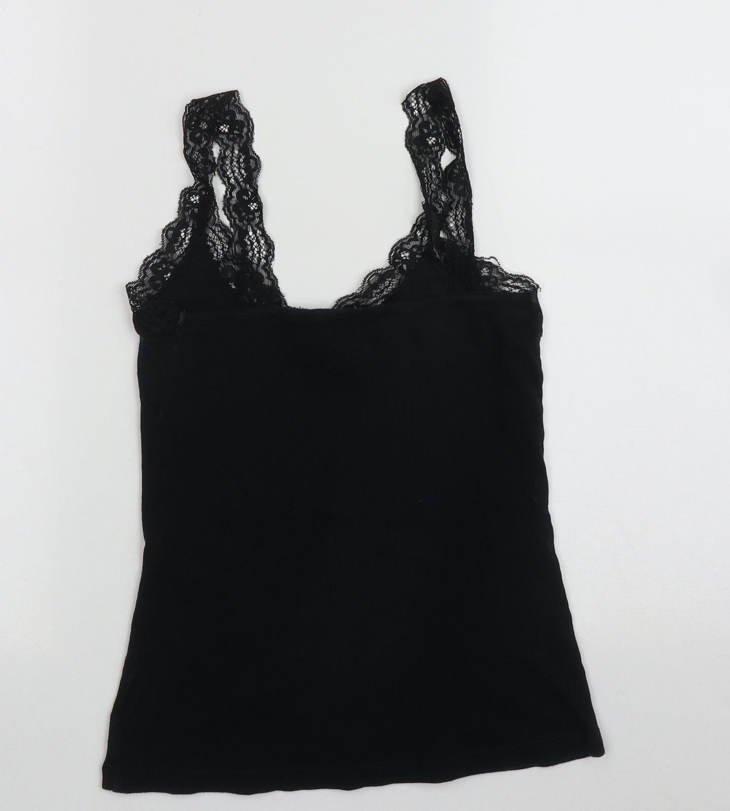 F&F Womens Black  Cotton Basic Tank Size 10 Round Neck