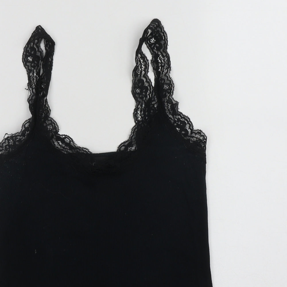 F&F Womens Black  Cotton Basic Tank Size 10 Round Neck