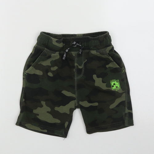 F&F Boys Multicoloured Camouflage Cotton Bermuda Shorts Size 5-6 Years  Regular Drawstring