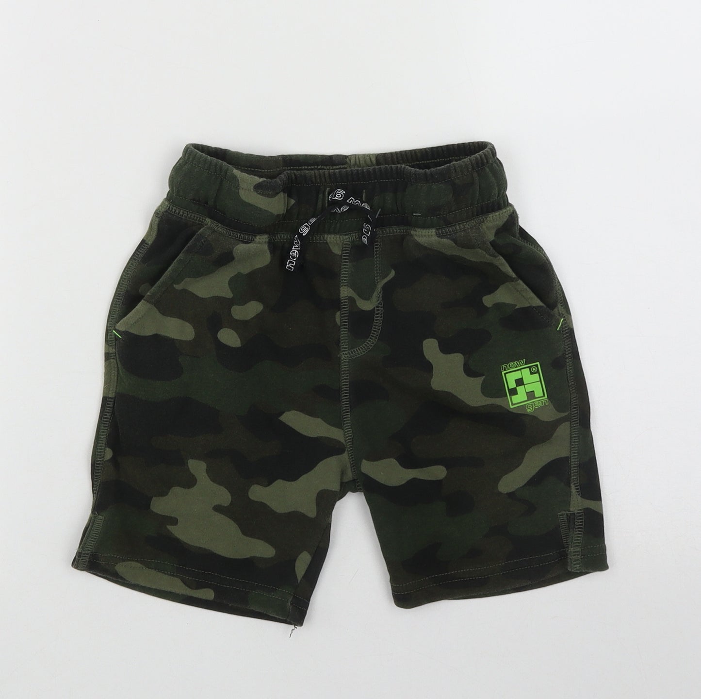 F&F Boys Multicoloured Camouflage Cotton Bermuda Shorts Size 5-6 Years  Regular Drawstring