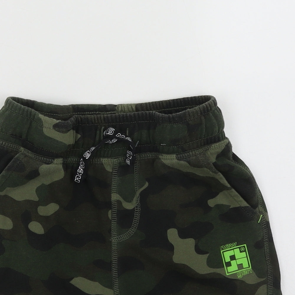 F&F Boys Multicoloured Camouflage Cotton Bermuda Shorts Size 5-6 Years  Regular Drawstring