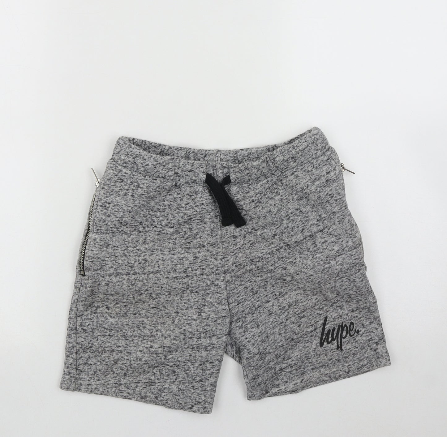 Hype Boys Grey  Cotton Bermuda Shorts Size 12-13 Years  Regular Drawstring