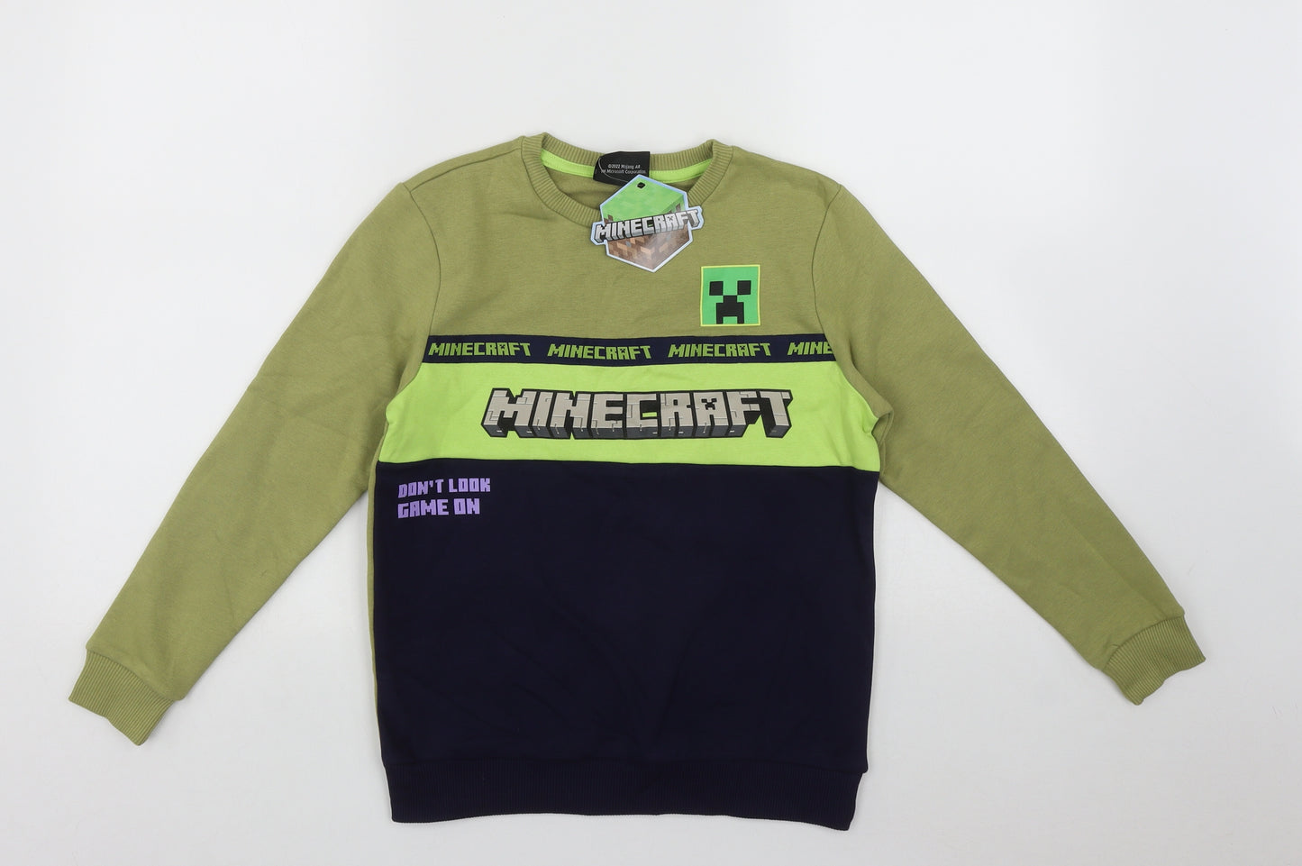 Minecraft Boys Multicoloured  Cotton Pullover Sweatshirt Size 9-10 Years