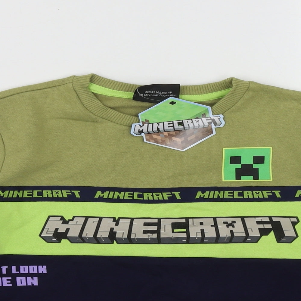 Minecraft Boys Multicoloured  Cotton Pullover Sweatshirt Size 9-10 Years