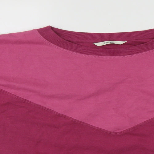 Geroge Womens Pink Round Neck  Cotton Pullover Jumper Size 2XL