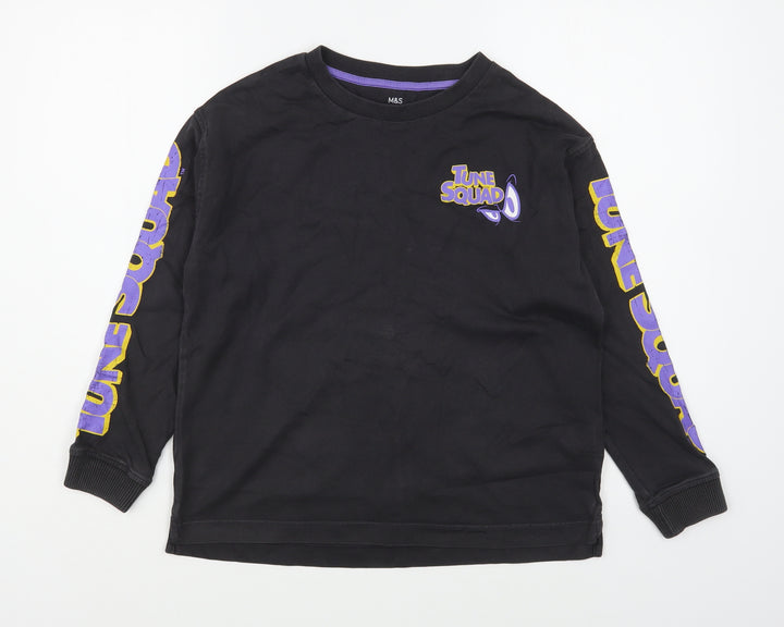 Marls & Spencer Girls Grey  Cotton Pullover Sweatshirt Size 9-10 Years  Pullover - Loony Tunes