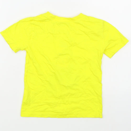Dunnes Stores Boys Yellow  100% Cotton Basic T-Shirt Size 3-4 Years Round Neck Pullover