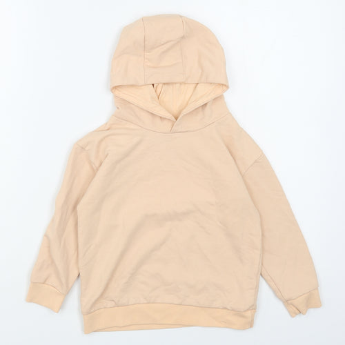 Dunnes Stores Girls Pink  Cotton Pullover Hoodie Size 5-6 Years  Pullover