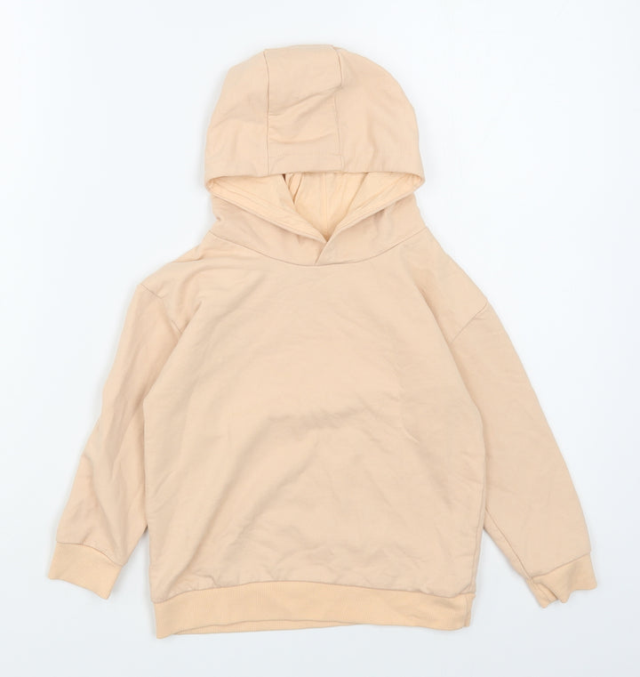 Dunnes Stores Girls Pink Cotton Pullover Hoodie Size 5-6 Years Pullover