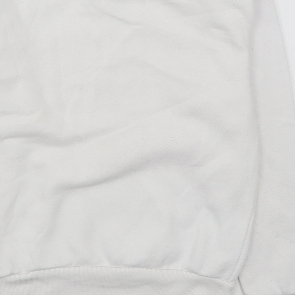 Primark Girls White  Cotton Pullover Sweatshirt Size 9-10 Years  Pullover