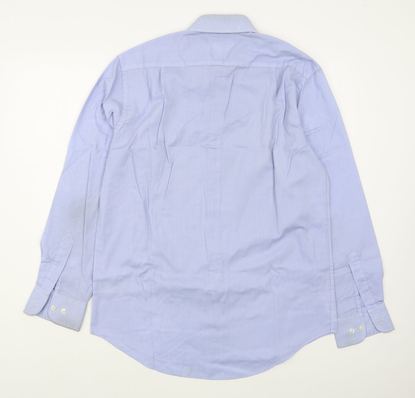 Marks and Spencer Mens Blue  Cotton  Dress Shirt Size 15.5 Collared Button