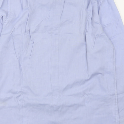 Marks and Spencer Mens Blue  Cotton  Dress Shirt Size 15.5 Collared Button