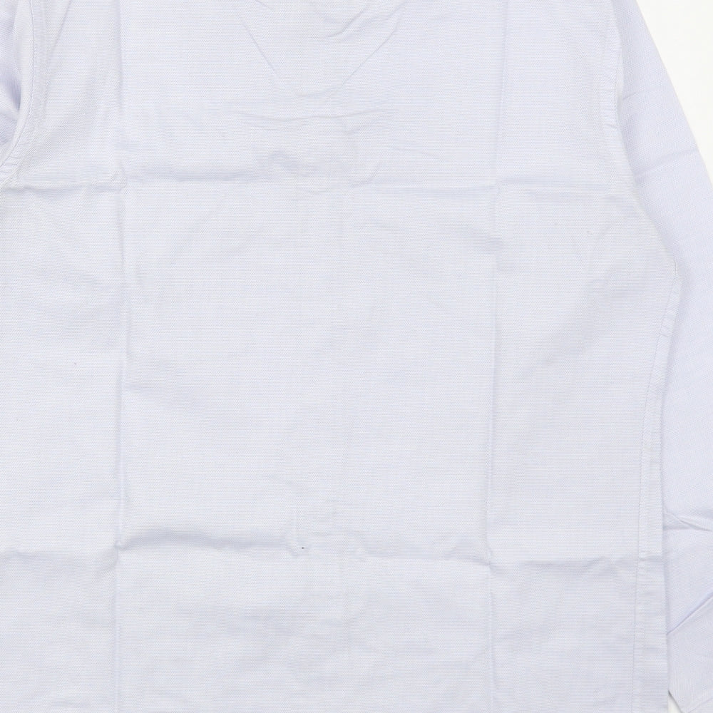 Eterna Mens Blue  Cotton  Dress Shirt Size 15.5 Collared Button