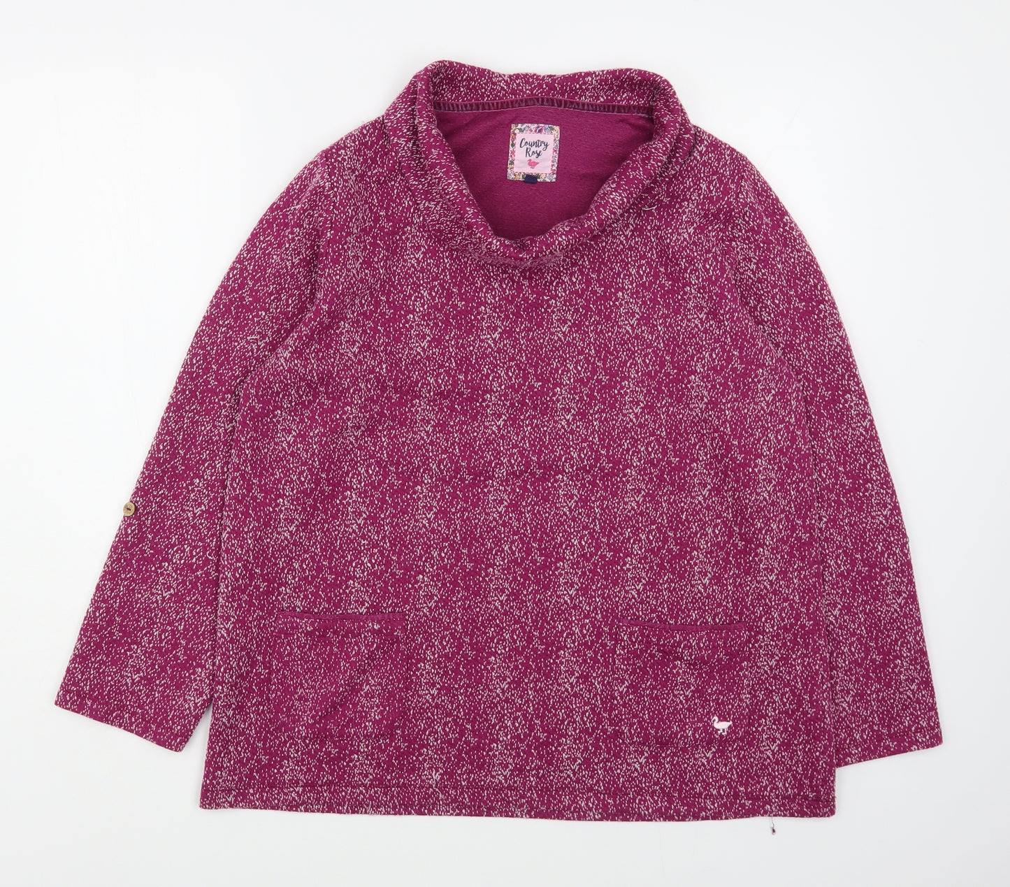 Country Rose Womens Pink Cowl Neck  Polyester Pullover Jumper Size M