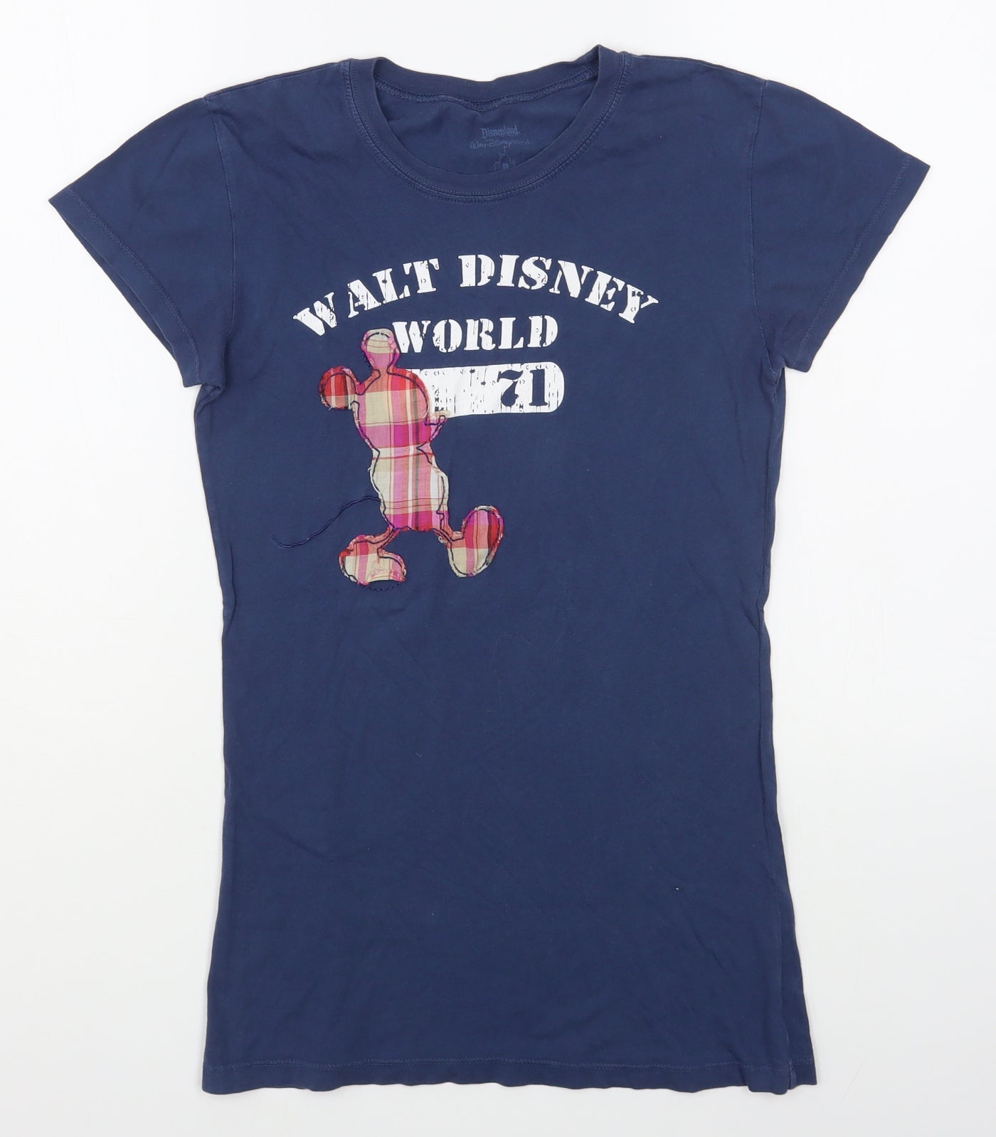 Disney Land Womens Blue  Cotton Basic T-Shirt Size M Round Neck